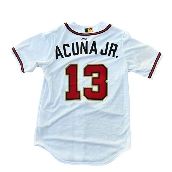 Ronald Acuña Jr. Atlanta Braves Nike Jersey #13 2021 World Series Champs sz S - Picture 2 of 2